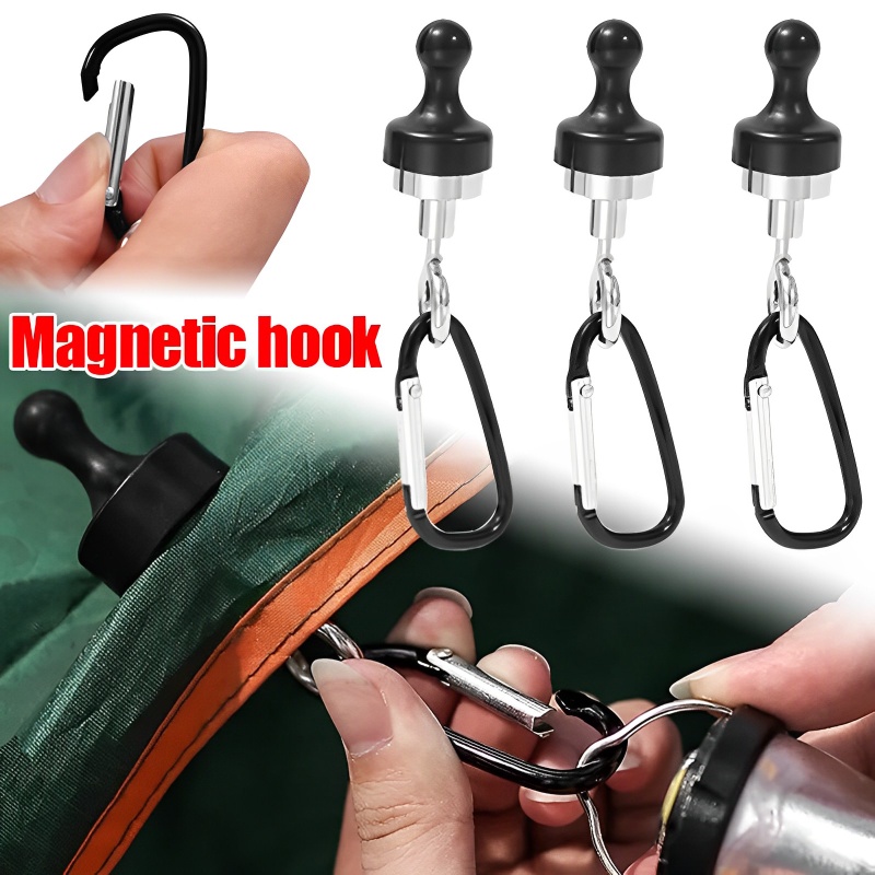 1pc Gesper Tipe D Multifungsi Pengait Magnet Suction Kuat Tenda Aluminium Alloy Carabiner Gantungan Outdoor Camping Tool