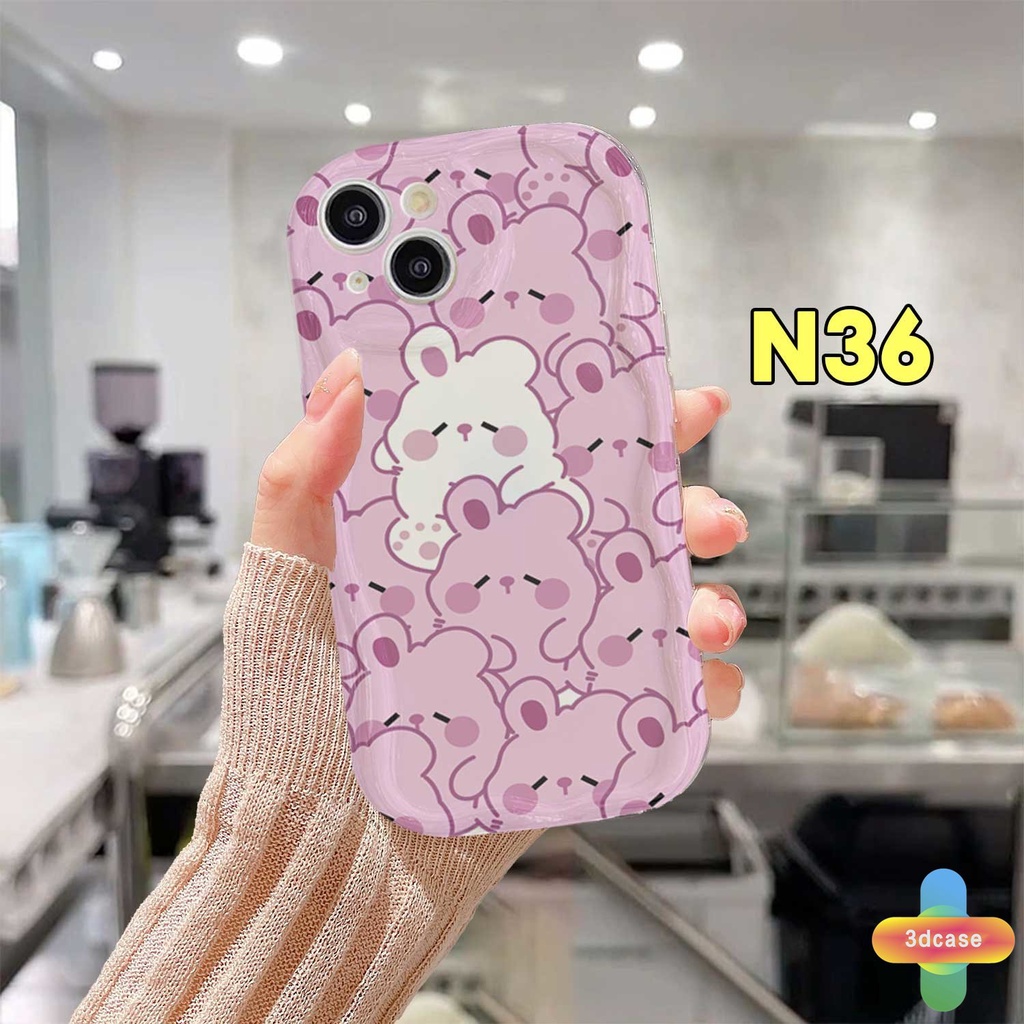 Binatang Kecil Lucu Monster Case Untuk OPPO A5S A57 A3S A76 A96 A16 A95 A55 A15 A54 A7 A5 A9 A31 A53 A33 2020 A77S A12 A1K A16E A16K A54S Reno 7 5 4 6 8  A74 A15S A52 A11K A92 A35 A11 A93 A32 A72 A94 A53S Lembut 3D Wavy Curved Edge Soft TPU Cover