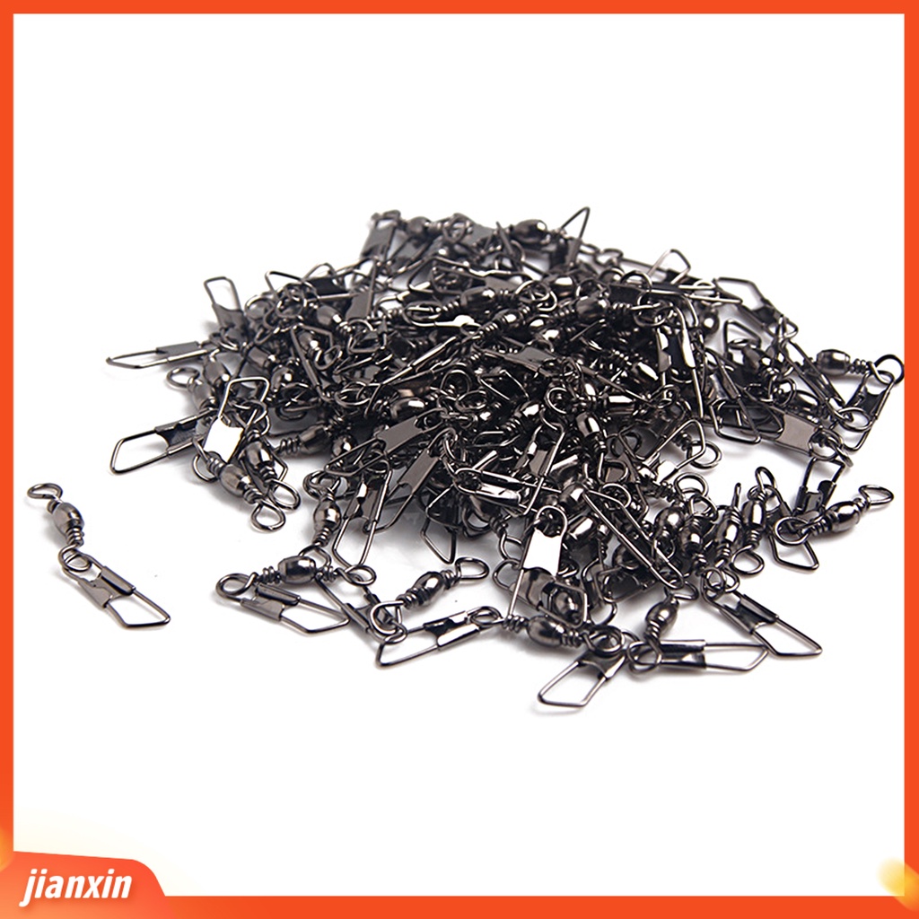 (In Stock) 100Pcs Konektor Umpan Lure Kokoh Tahan Korosi Mini Eight-ring Fishhook Snap Connector Untuk Memancing