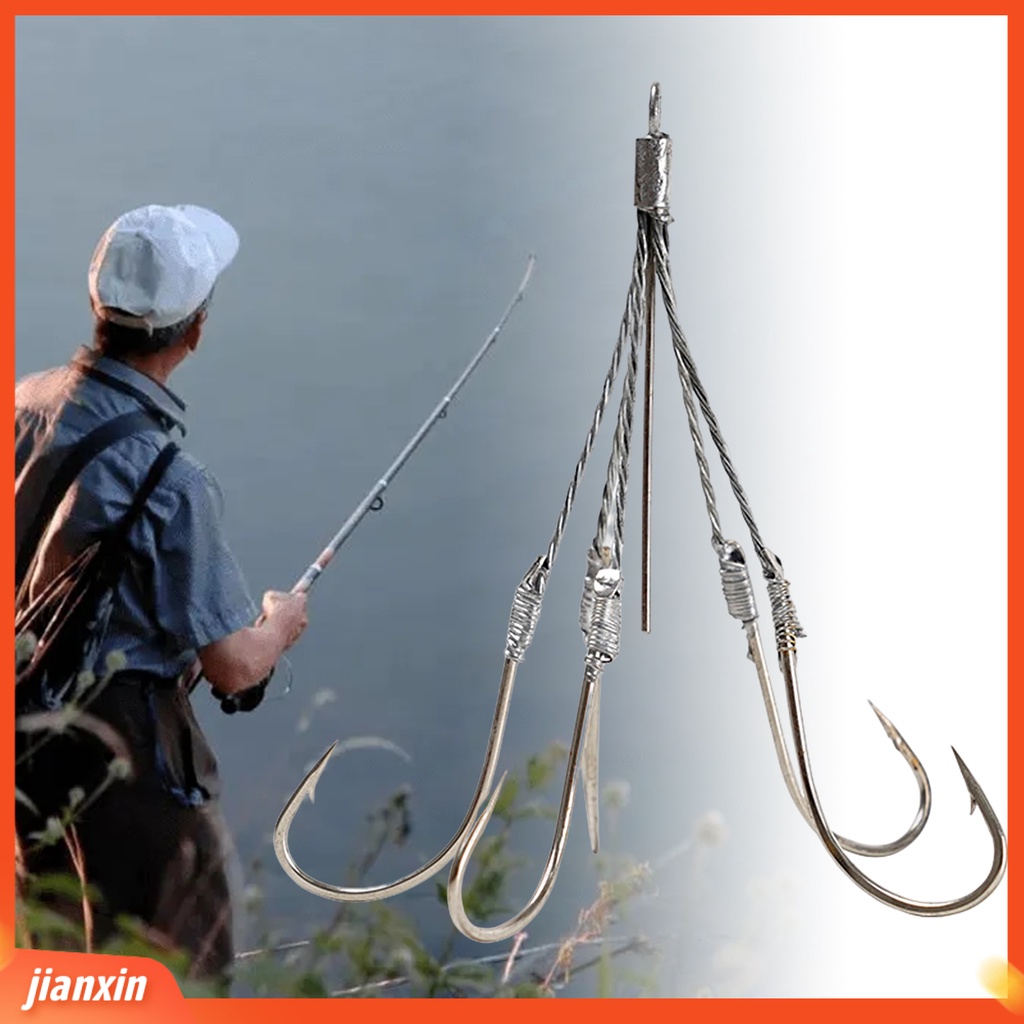 (In Stock) J-Bentuk Ketangguhan Tinggi Anti-Cacat Tahan Retak Kawat Baja Kail Pancing5/6 /8 Kait Berduri Jig Kepala Lure Hook Fishing Tackle
