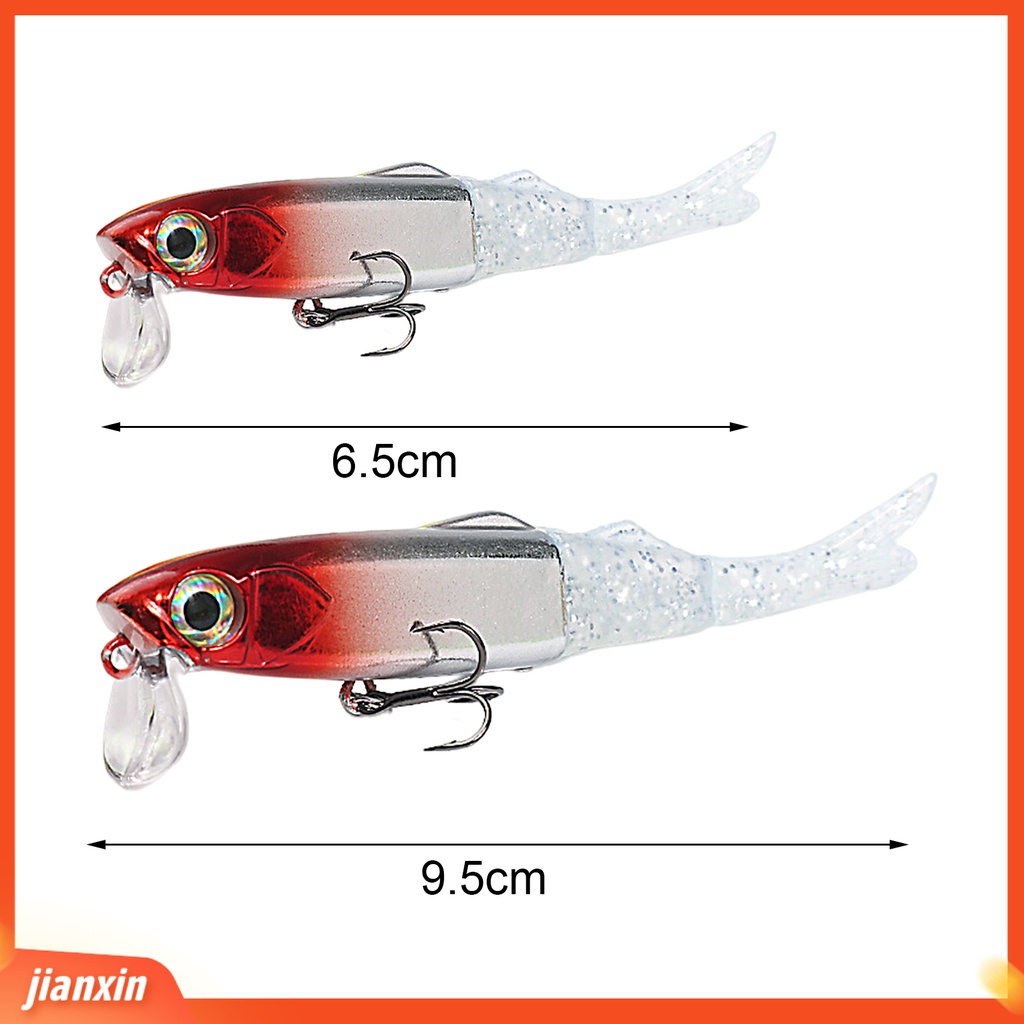 (In Stock) 6.5g /65mm 9.5g /95mm Umpan Pancing Lidah Tubuh Keras Ekor Lembut 3D Fisheyes Tajam Kait Universal Mengambang Ikan Kecil Buatan Bass Mandarin Ikan Umpan Alat Pancing