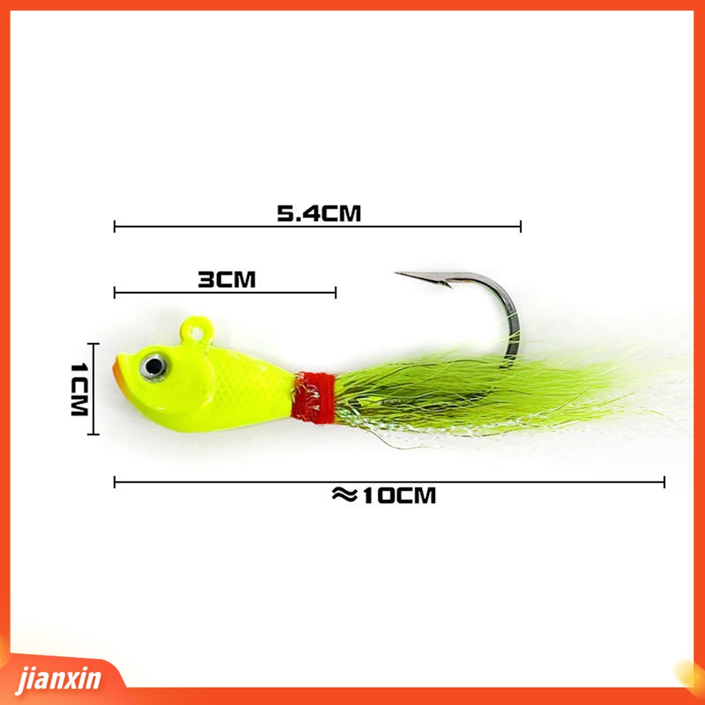 (In Stock) 13g /10cm Umpan Umpan 3D Simulasi Fisheyes Tajam Kait Menggoda Logam Imitasi Rambut Rusa Ikan Kepala Kait Memancing Luar Ruangan