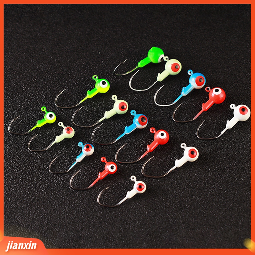 (In Stock) 10Pcs Kail Pancing Kekuatan Tinggi Kuat Penembus Tahan Korosi Tahan Karat Bercahaya Logam Neon Jig Lure Kait Tajam Memancing Tackle Perlengkapan Memancing