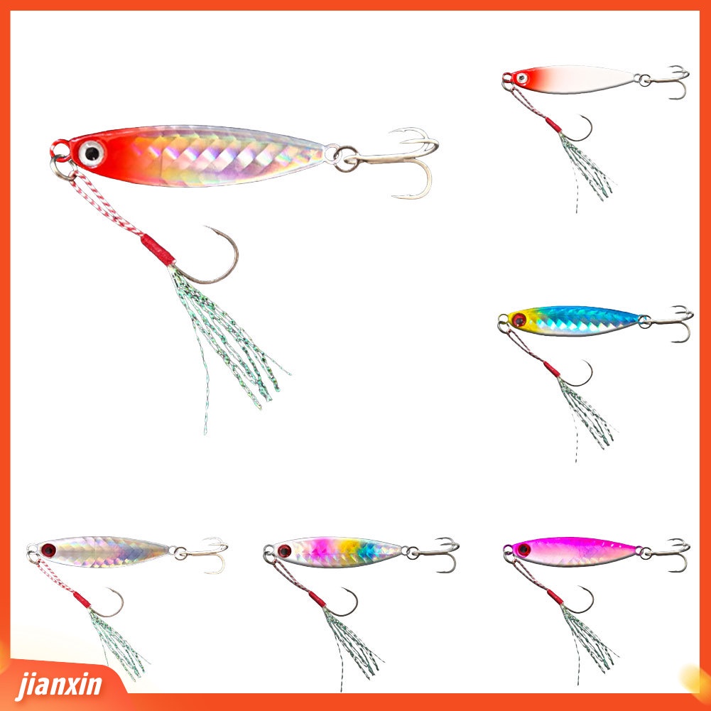 (In Stock) 5cm 10g Umpan Pancing Ikan Simulasi Payet Logam Dengan Kait Ganda