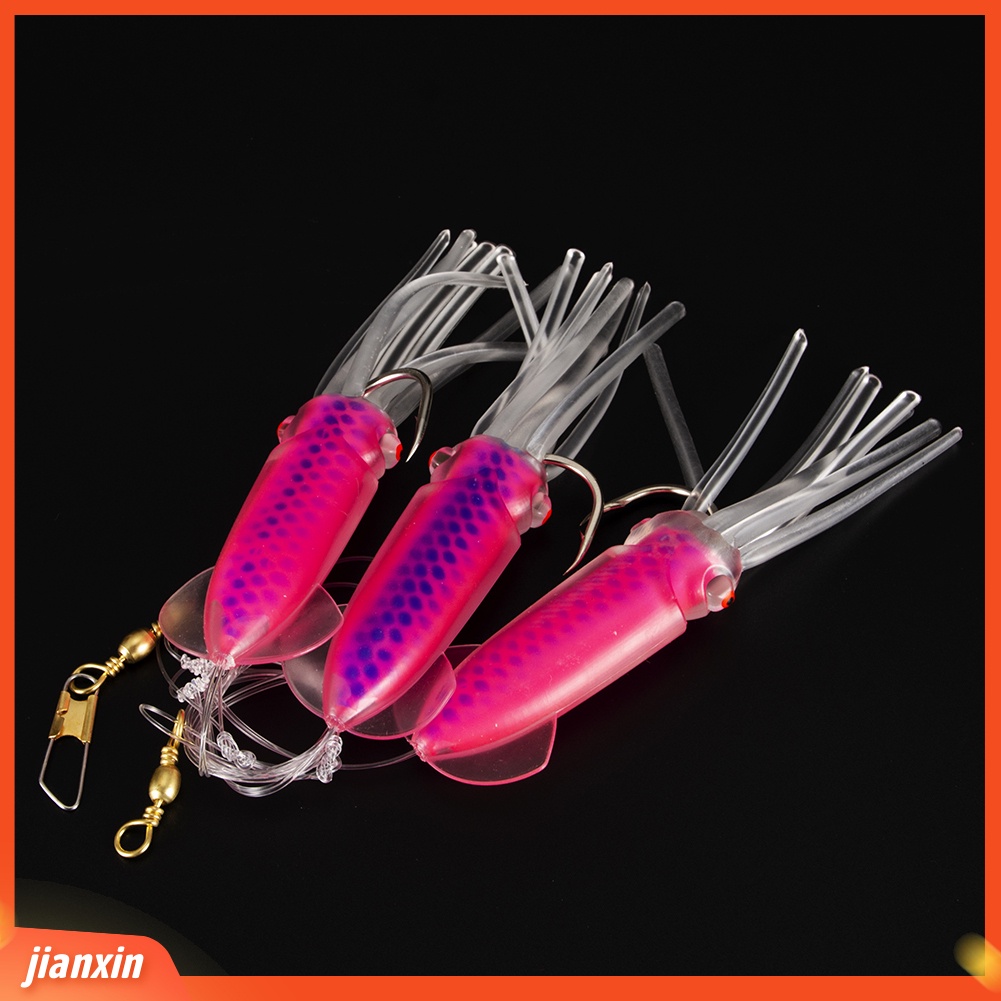 (In Stock) Cumi Pancing Laut Soft Lures Jigs Umpan Buatan Hook String Tackle Tool