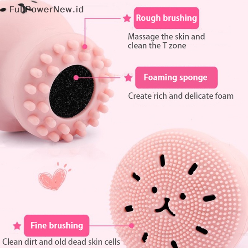 Power 1PC Silicone Facial Cleansing Brushes Remover Minyak Kulit Jerawat Pori Sikat Pembersih ID