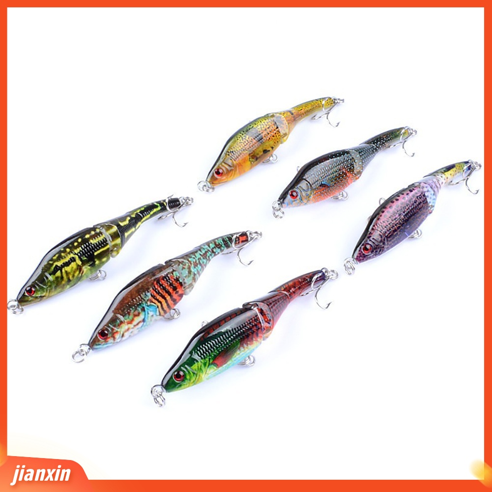 (In Stock) 9.5cm Dicat 3bagian VIB 3D Mata Bionic Memancing Umpan Umpan Keras Dengan Kait