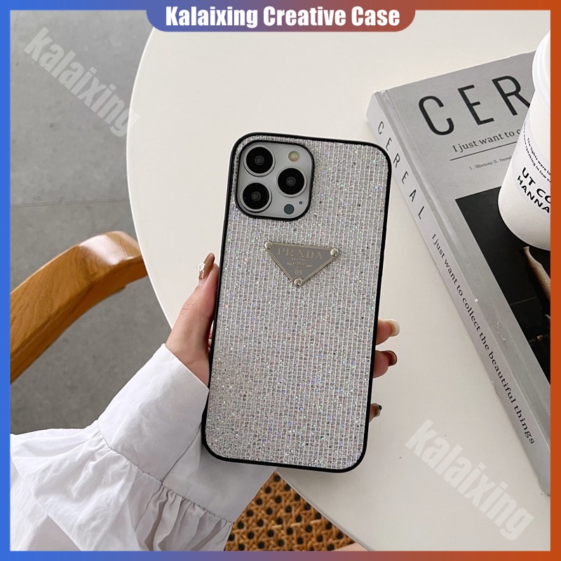 IPHONE Soft Case Motif Prada Glitter Diamonds Untuk Iphone11 12 13 14 Pro Max14 14Pro Xs Max Xr7Per8 Plus Sarung Belakang