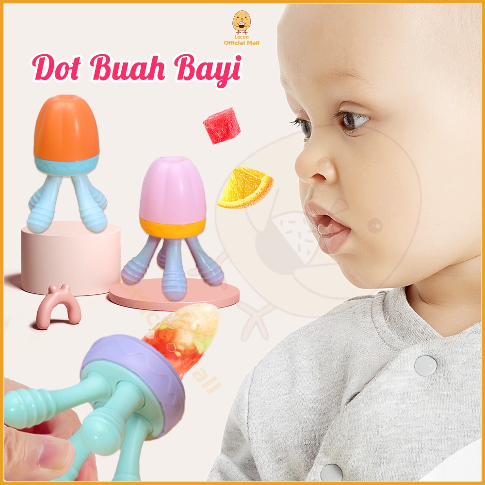 Lacoo Dot buah bayi bentuk gurita Empeng buah bayi BPA FREE Baby fruit feeder