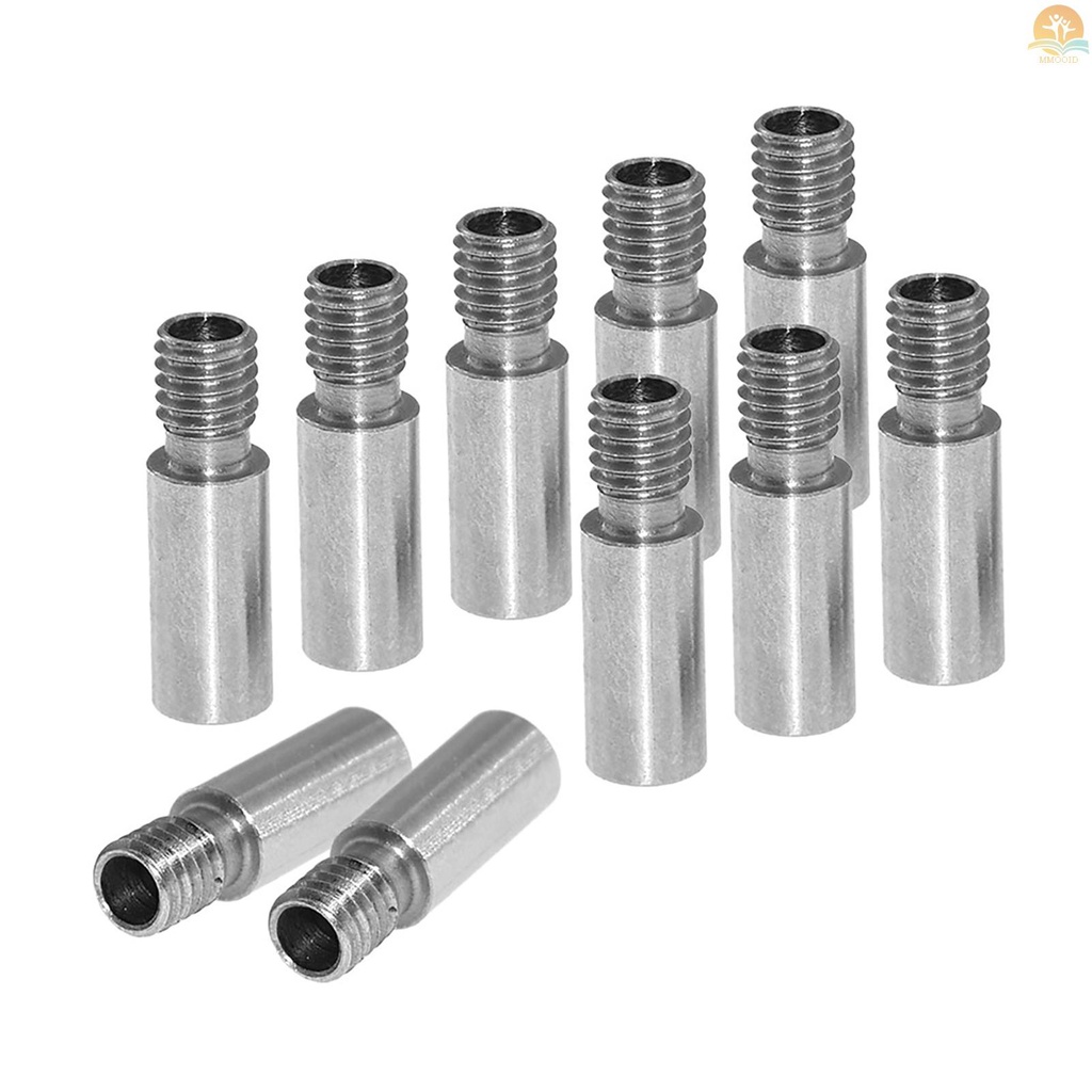 In Stock Heat Break Nozzle Tenggorokan M6 Sekrup 22mm Panjang Extruder V6 Dual Hotend J-Kepala Tenggorokan 3D Printer Parts 1.75mm All Metal/ Tabung 1.75mm/ Bore 4.1mm Paket 10pcs