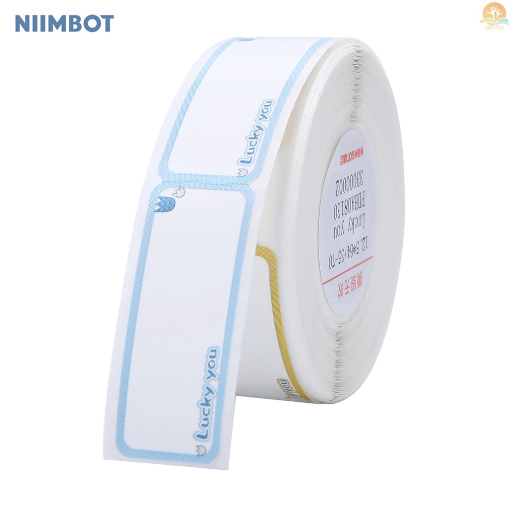 In Stock Niimbot Kertas Label Kabel Thermal Untuk D11 /D110 /D101 Label Printer Barcode Harga Size Nama Label Kosong Tahan Air Sobek 12.5x99mm 70sheets/roll forPrice Tag Offic