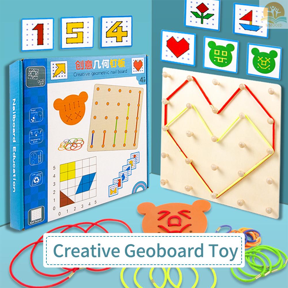 In Stock Papan Geoboard Kayu Bahan Manipulatif Matematika 5x5 Array Geo Board Dengan Pita Elastis Pola Kartu Papan Perontok Grafis Montessori Edukasi Belajar Mainan Hadiah fo