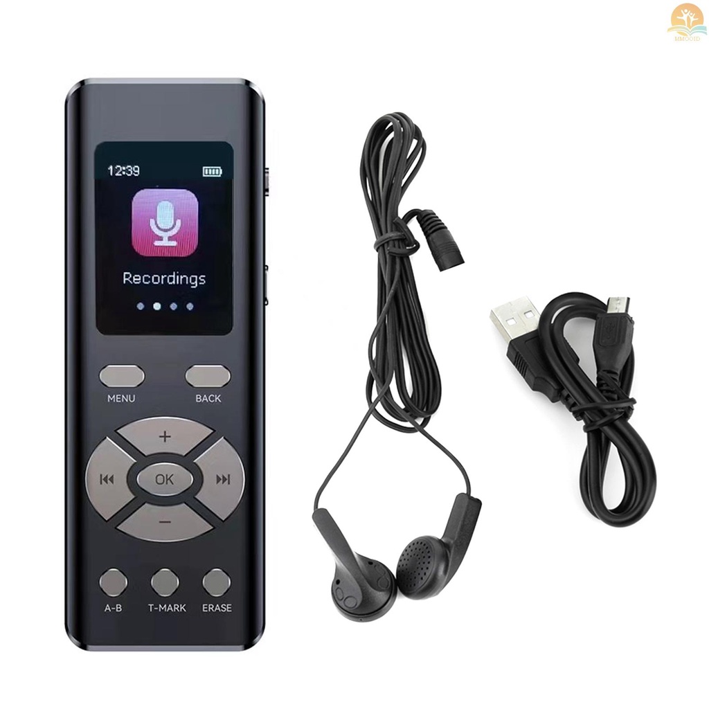 In Stock Perekam Suara Pengurangan Kebisingan Cerdas Dengan Mikrofon High-fidelity A-B Loop Playback MP3 2-Channel Rekaman Stereo Perekam Audio Digital Untuk Guru Siswa Jurnal