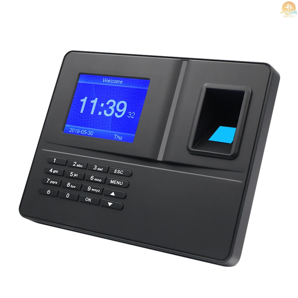 In Stock Mesin Absensi Sidik Jari Biometrik Cerdas Dengan Layar TFT Display 3.2 Inci Jam Waktu Fingerprint Password Karyawan Check-in Recorder Reader Support USB