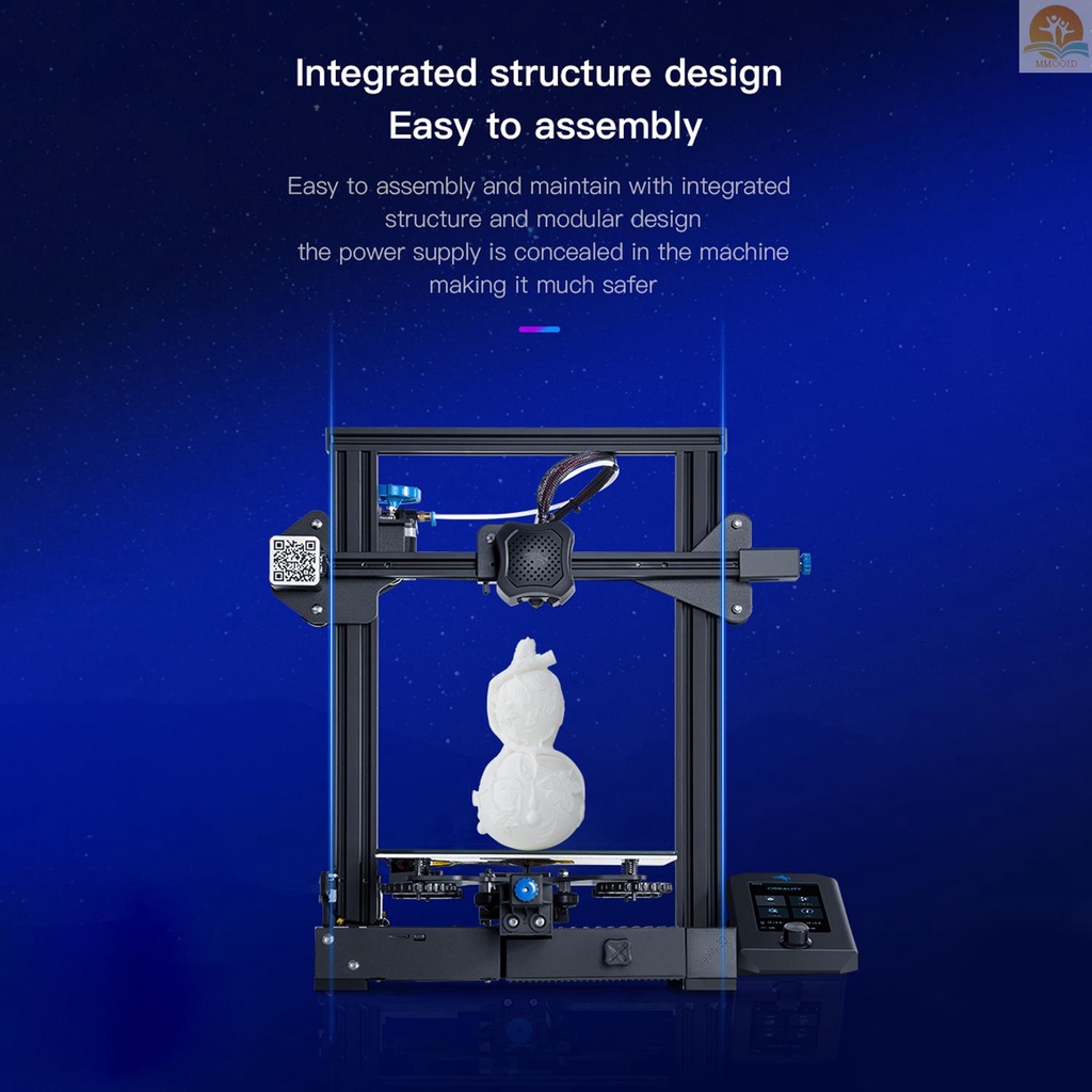 In Stock Creality 3D Ender-3 V2 3D Printer Kit Semua-Metal Struktur Terintegrasi Silent Mainboard Baru UI Display Screen Support Resume Printing 220*20*250mm Build Volume