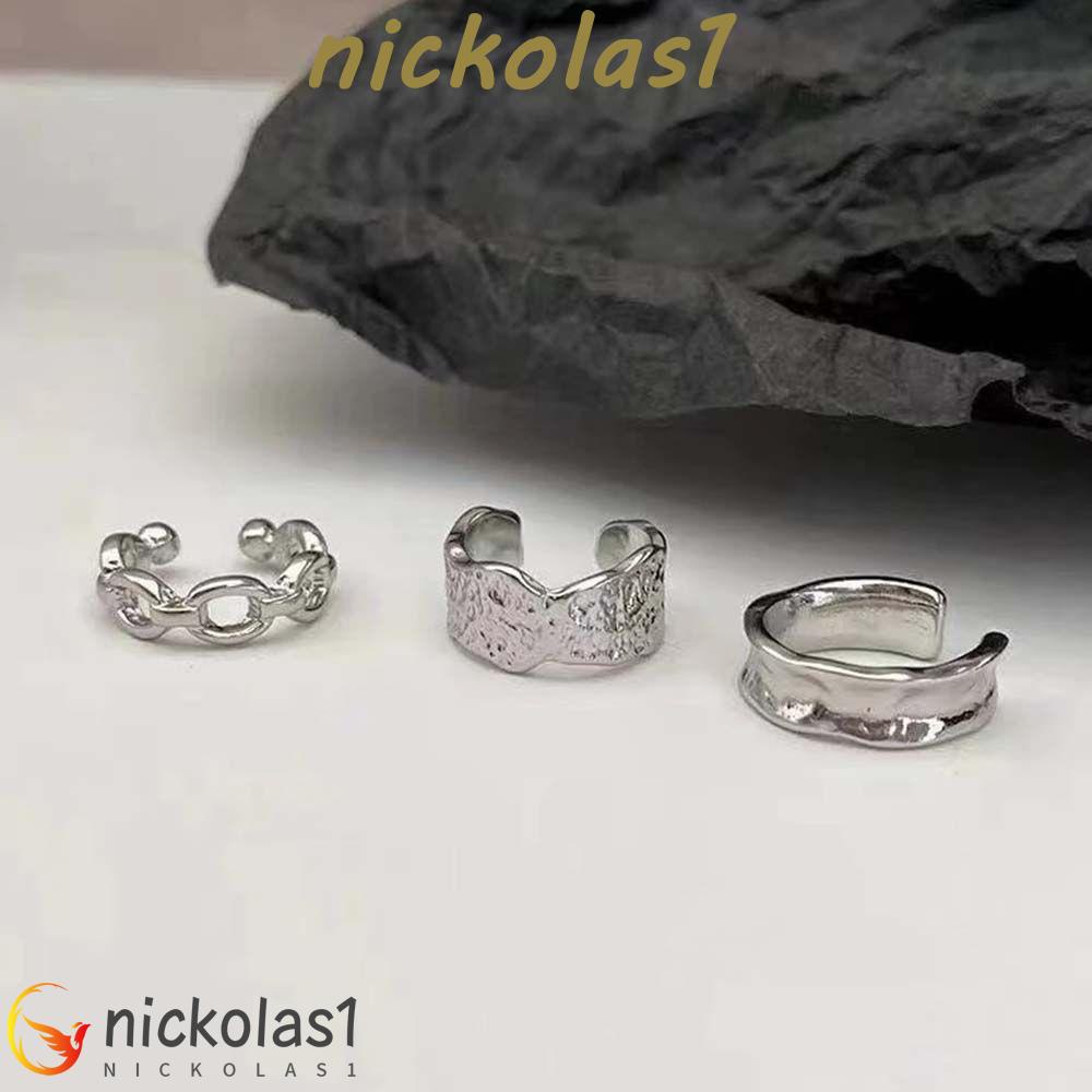 NICKOLAS1 Wanita Manset Telinga Set 3 Pcs Minimalis Gadis Hadiah Pesta Perhiasan Telinga Tulang Rawan Hoop Earrings