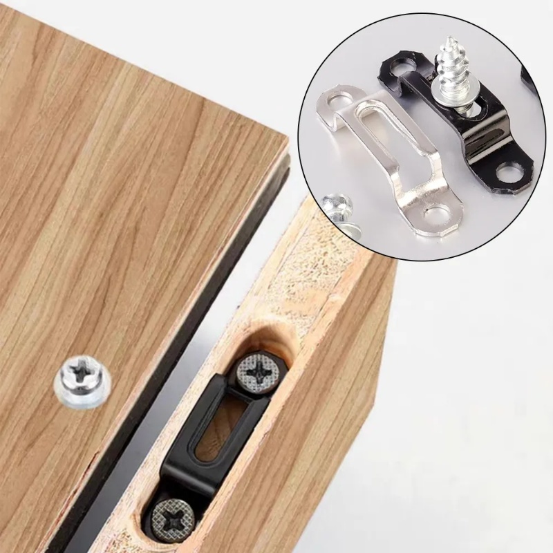 Konektor Lemari Invisible 2in1/Recessed Screw Fastener/Braket Furniture Rakitan Engsel Lemari Metal Woodworking/Pengikat Sekrup Invisible Lemari Kabinet Rumah/