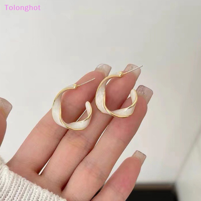 Tolonghot&gt; Anting Fashion Baru Untuk Wanita Logam Memutar Seni Garis Stud Earrings Hadiah Perhiasan well