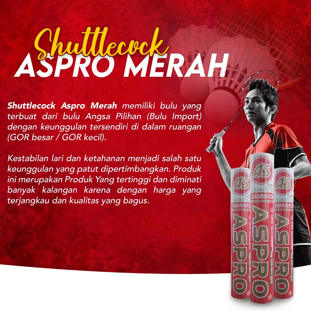 Shuttlecock Aspro Merah