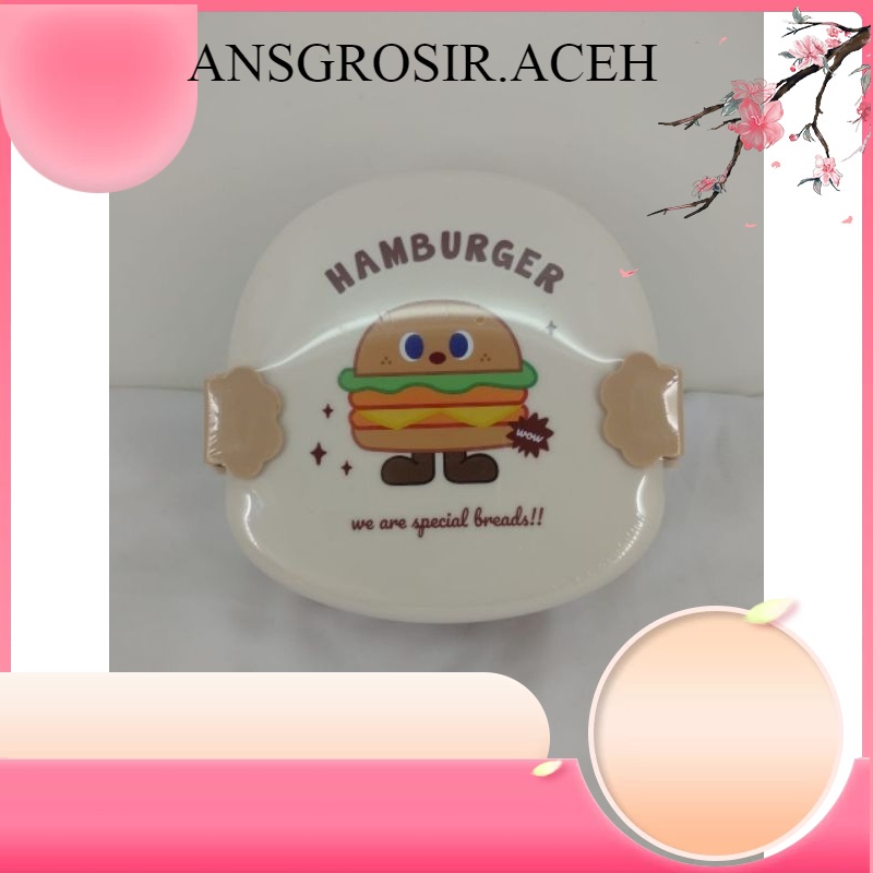 (ANS 200GRAM) KOTAK BEKAL BENTUK HAMBURGER
