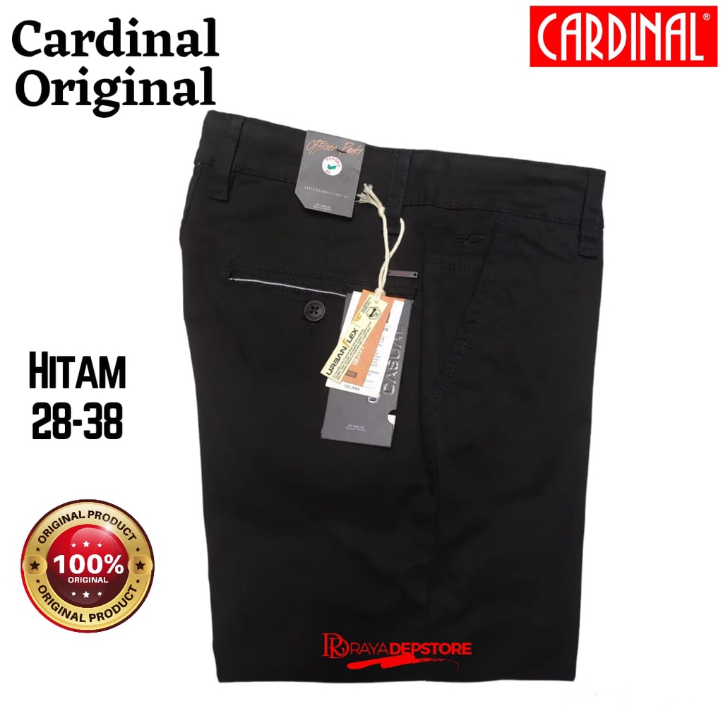 Cardinal Celana Panjang Chino Pria Katun Casual - Hitam