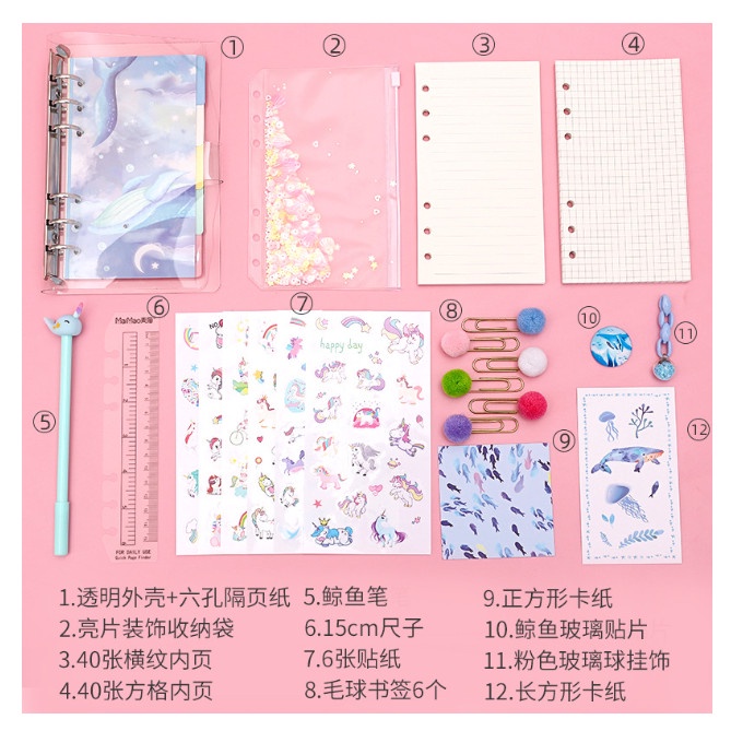 

✨BISA COD✨ -3J - Paket Set diary unicorn lengkap note book - leegong