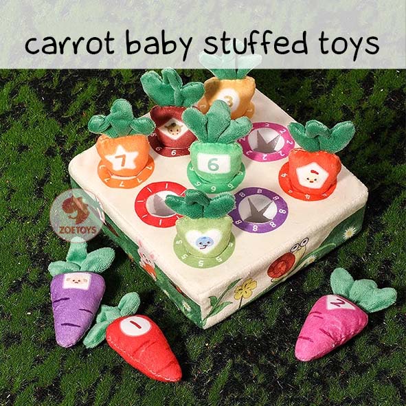 Zoetoys Carrot Baby Stuffed Toys | Number Cognitive Pull Push Out Radish Game Mengenal Warna Senada Angka | Mainan Edukasi Anak