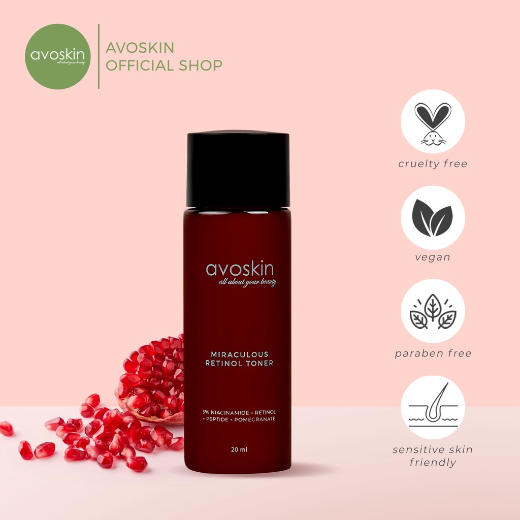 Travel Toner Avoskin Miraculous Retinol 20ml-Sahabat Anti Aging untuk Semua Jenis Kulit