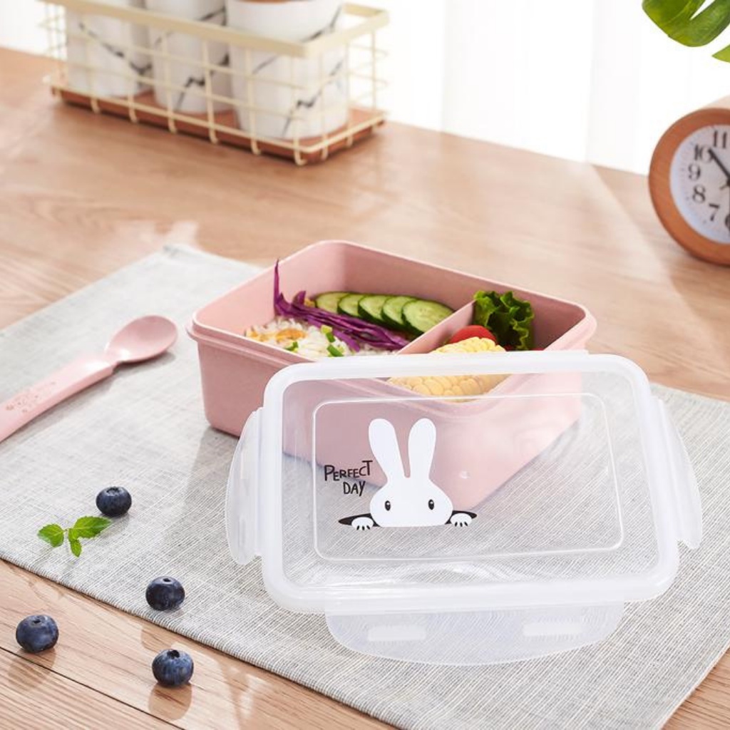 Either.Id - Kotak Tempat Makan / Lunch Box / Bpa Free / PP Jerami Gandum / Bento Set / Tepak makan anak  / tempat makan anak/ souvenir ulta / souvenir ulang tahun