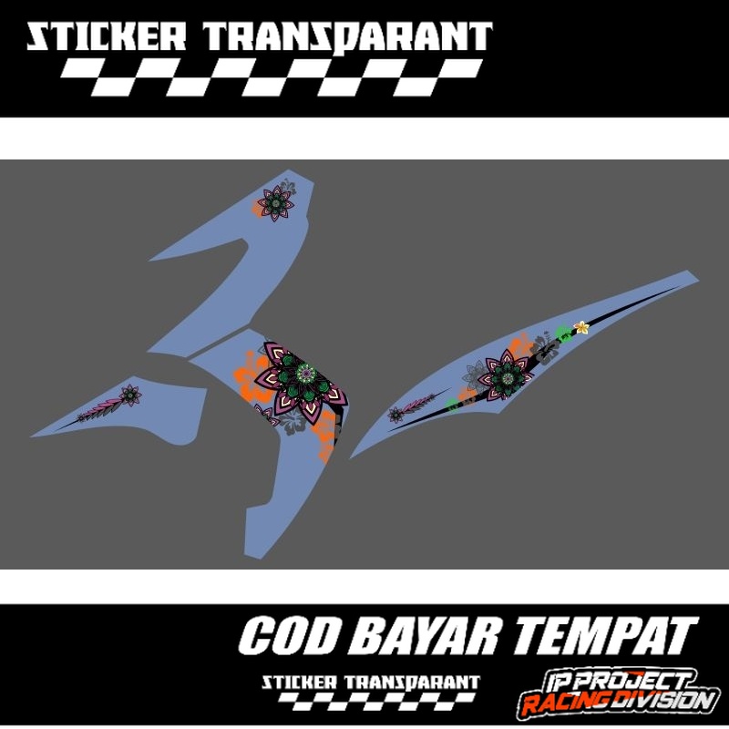 STRIPPING COSTUM YAMAHA SOUL GT 115 MOTIF BUNGA TERBARU TRANSPARAN