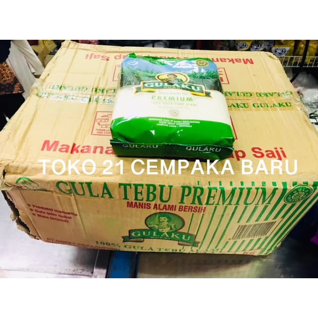 Gulaku Murni Premium Hijau 1 KARTON - 1 KG x 24 bungkus | Tebu Gula Pasir Putih 1KG Murah