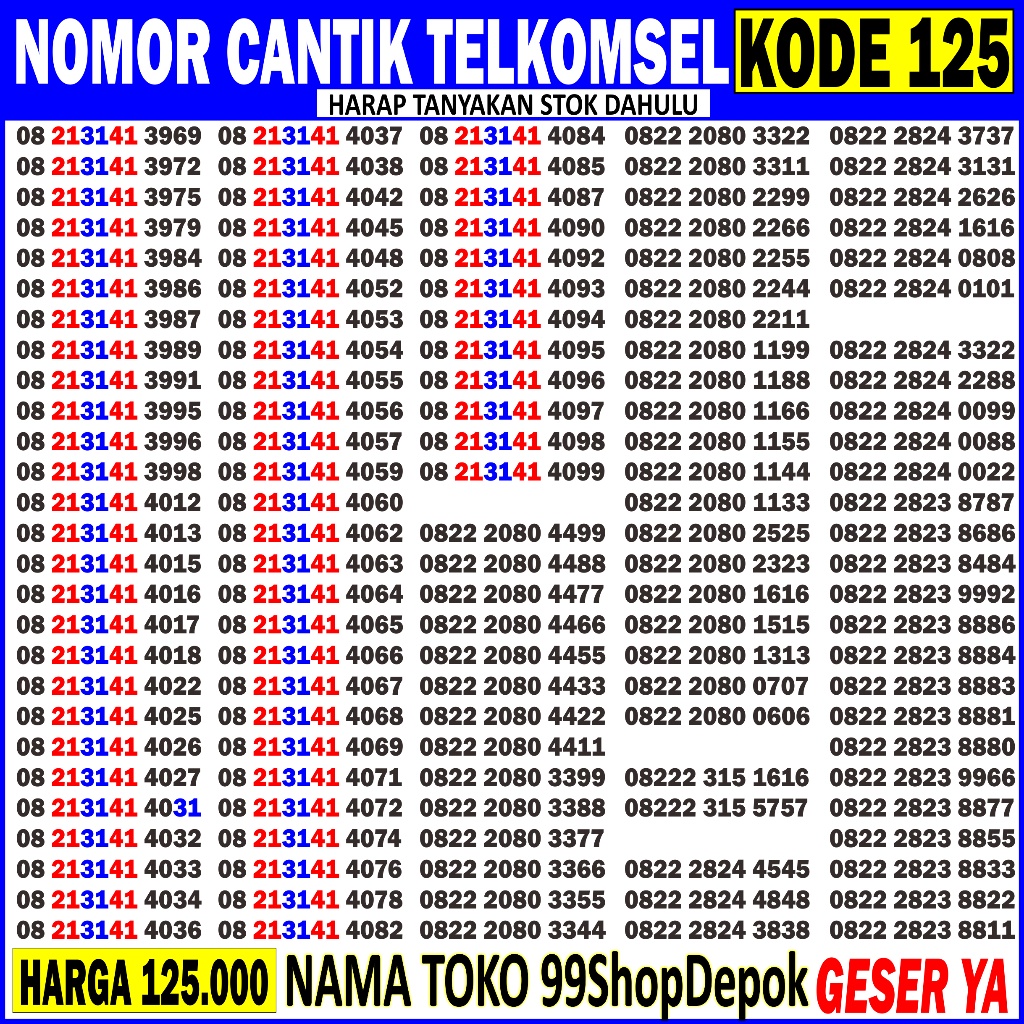 Kartu Perdana Nomor Cantik Telkomsel Simpati Loop AS Bisa Pilih Nomor - Double Ribuan ABAB TAHUN ABC