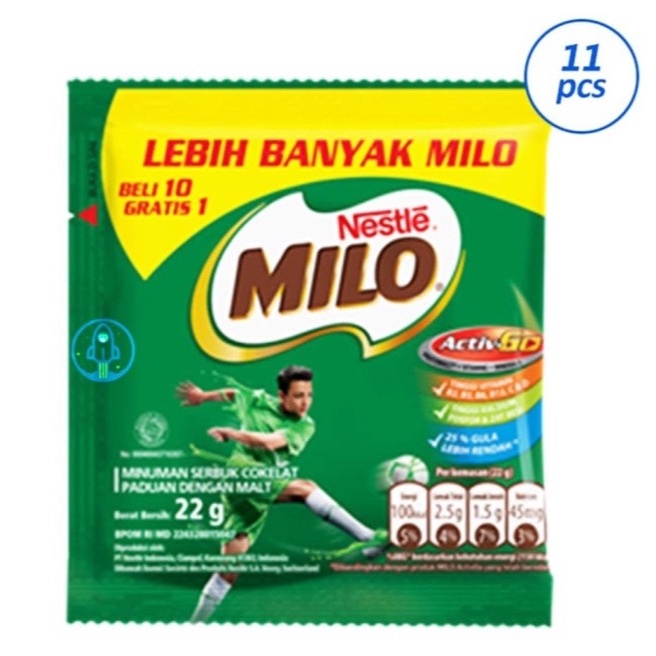 

Milo Active Go sachet @22g 1 renceng isi 10 free 1 pcs ORIGINAL