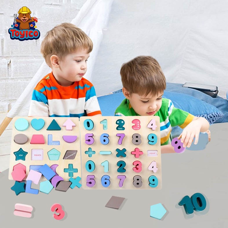 [Toyico] Ohye Chunky Puzzle Pastel Wooden Puzzle Anak Puzzle Kayu Jigsaw Puzzle 3D Mainan Edukasi