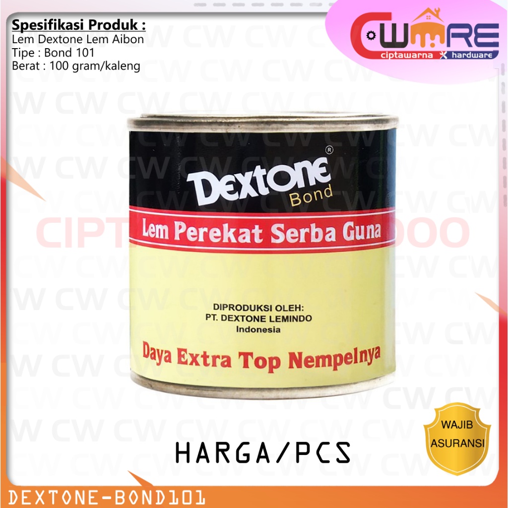 

Lem Perekat Aibon Dextone Bond 101 Kaleng 100gr Kayu Busa Karet