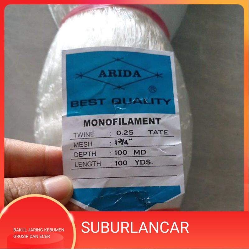 Jaring Ikan Arida 0.25 1¾ inchi 100md/100yds tate jaring arida pukat ikan jaring ikan senar nelayan 