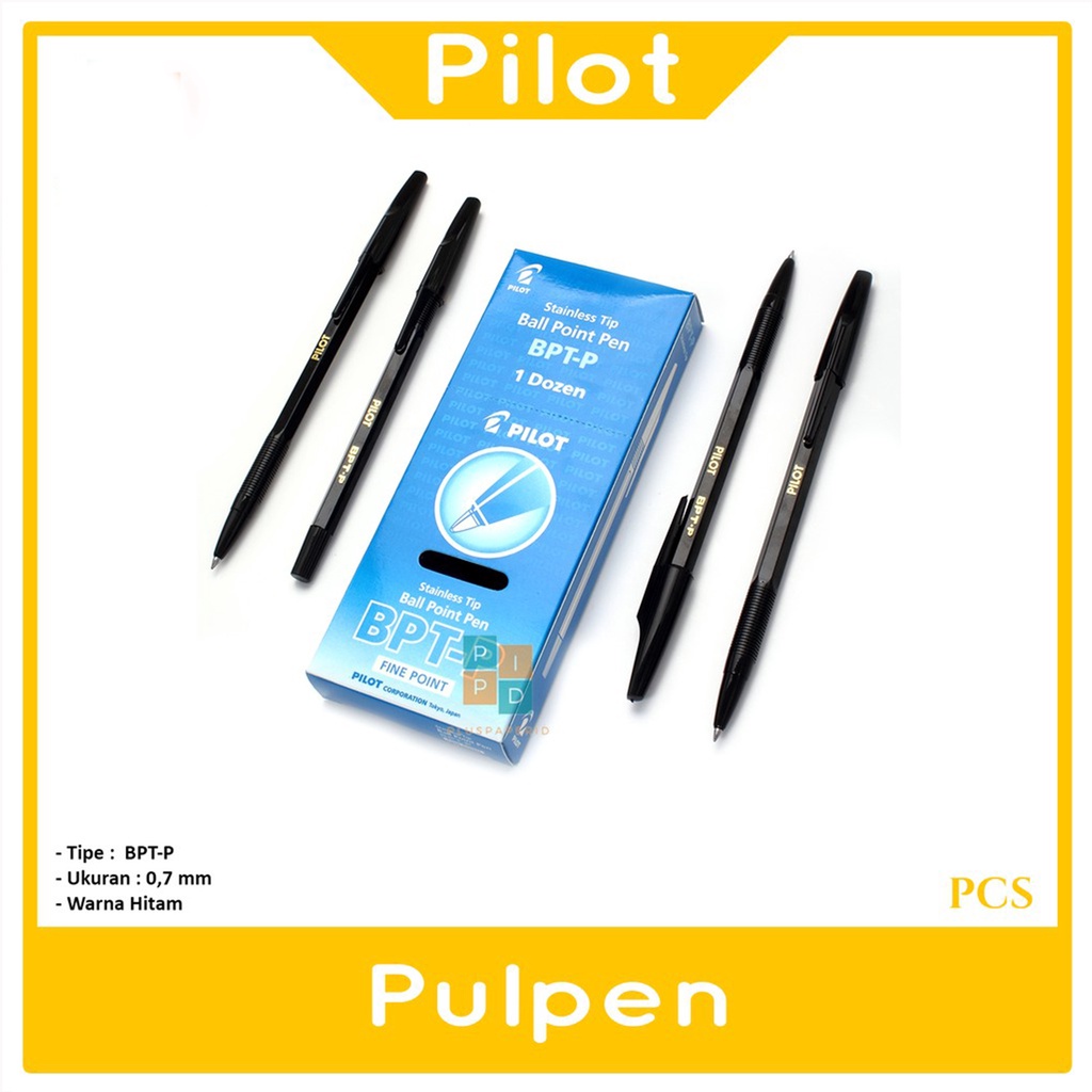 

Pilot - Pulpen - Pen Ballpoint BPTP 0.7mm Hitam - Pcs