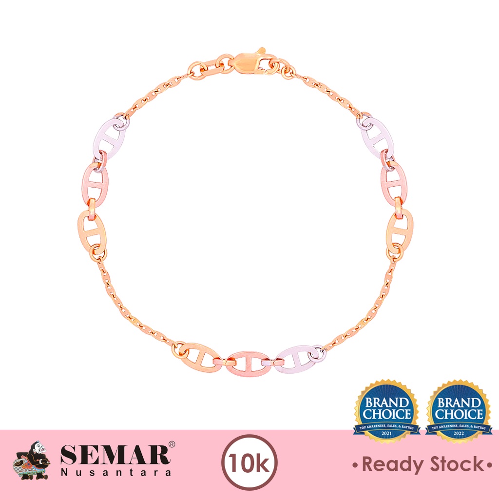 Gelang Emas Rantai Neona Love Gold Warna 10K Semar Nusantara