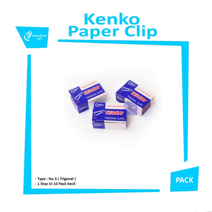 

Kenko - Paper Clip Trigonal / Klip Penjepit Kertas No. 3 - Pack