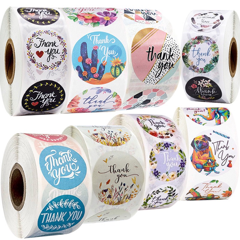 

delunashop 500 pcs sticker stiker roll gulung [1 roll = ± 500 sticker] ucapan thank you/ stiker sekolah notebook hp laptop/ stiker motif karakter stiker ucapan terimakasih/ stiker natal paskah hallowen