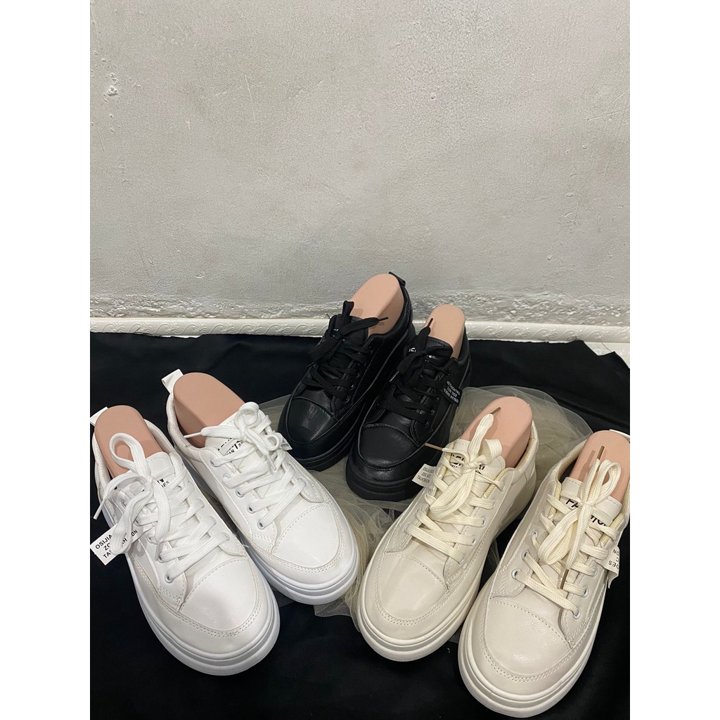 G88mall Sepatu sneakers wanita bahan kulit PU Premium 297