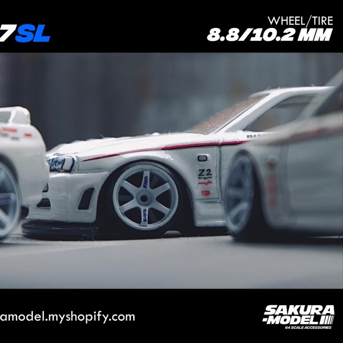 Ban Karet diecast Sakura Model TE37 SL white tampo Rays