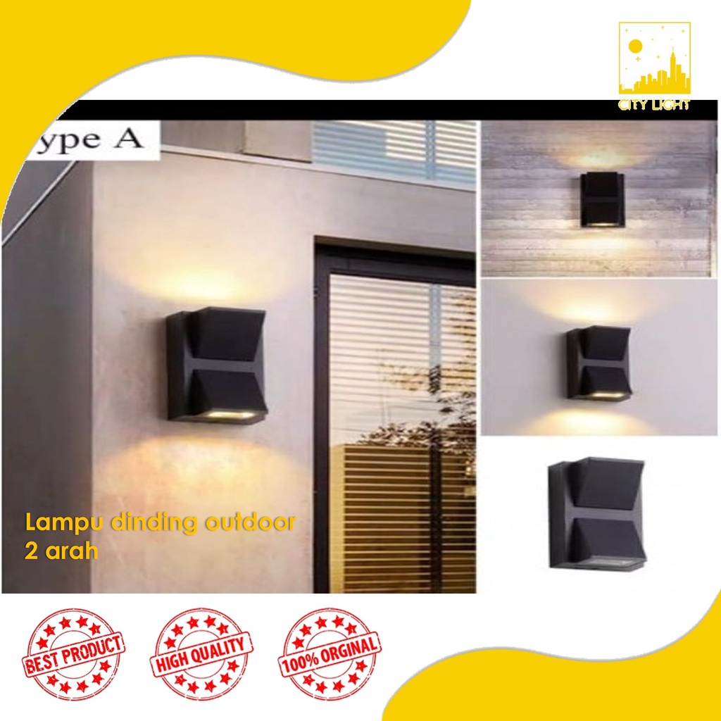 Lampu Taman ALUMUNIUM Lampu Dinding OUTDOOR LED 2 ARAH / Lampu Teras 2 Arah BESI