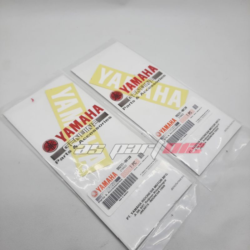 (PUTIH) EMBLEM LOGO STIKER KUPINGAN SPAKBOR DEPAN F1ZR FIZR FORCE1 ORIGINAL YAMAHA .,