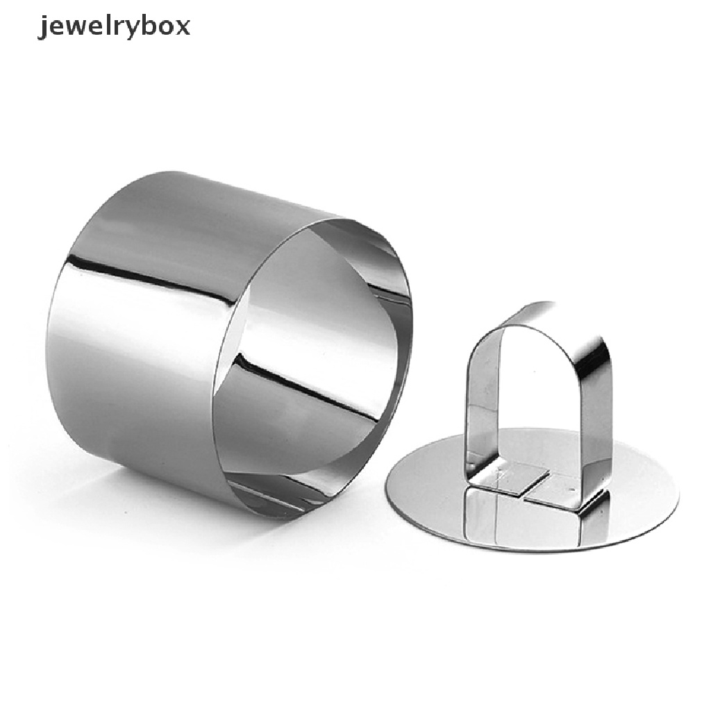 [jewelrybox] 1pc Cetakan Kue Cincin Mousse Stainless Steel Dengan Piring Dorong DIY Kue Baking Tools Butik