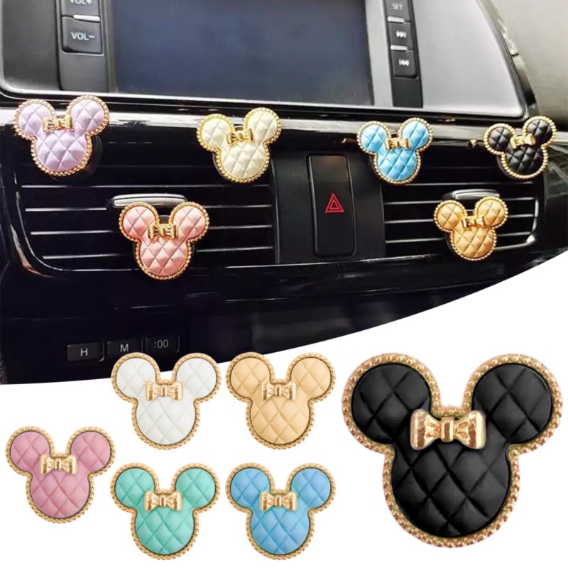 Lubang Angin Ac Mobil Klip Mickey Mouse/Kartun Warna Acak Outlet Vent Ornamen Aksesoris Otomotif