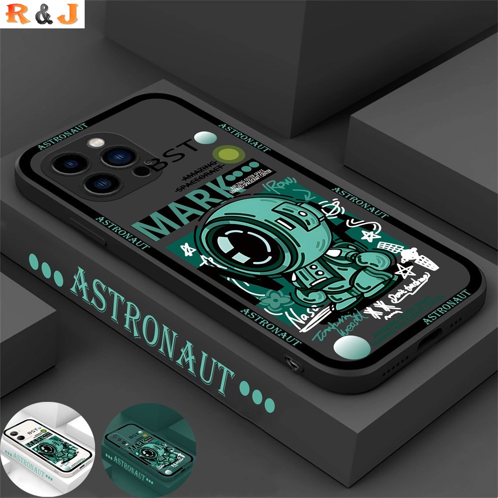 Casing Keren Untuk iPhone 13 Pro MAX 13Pro 13ProMax 12 12ProMax 11 11Pro 11ProMax X XS MAX XR SE 2020 ip6 7 8 Seri Hijau Astronot Silikon Lembut Casing Cover