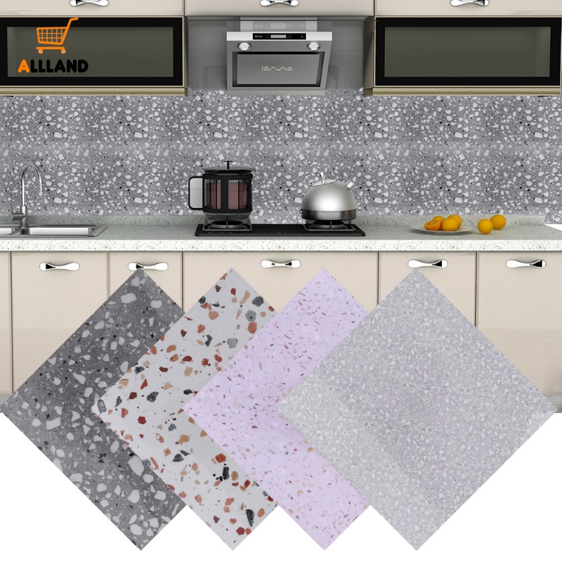 Stiker Dinding Teraso Imitasi Anti Minyak Dapur/Self-adhesive Ceramic Tile Hearth Wallpaper Tahan Panas/Stiker Dinding Marmer Imitasi