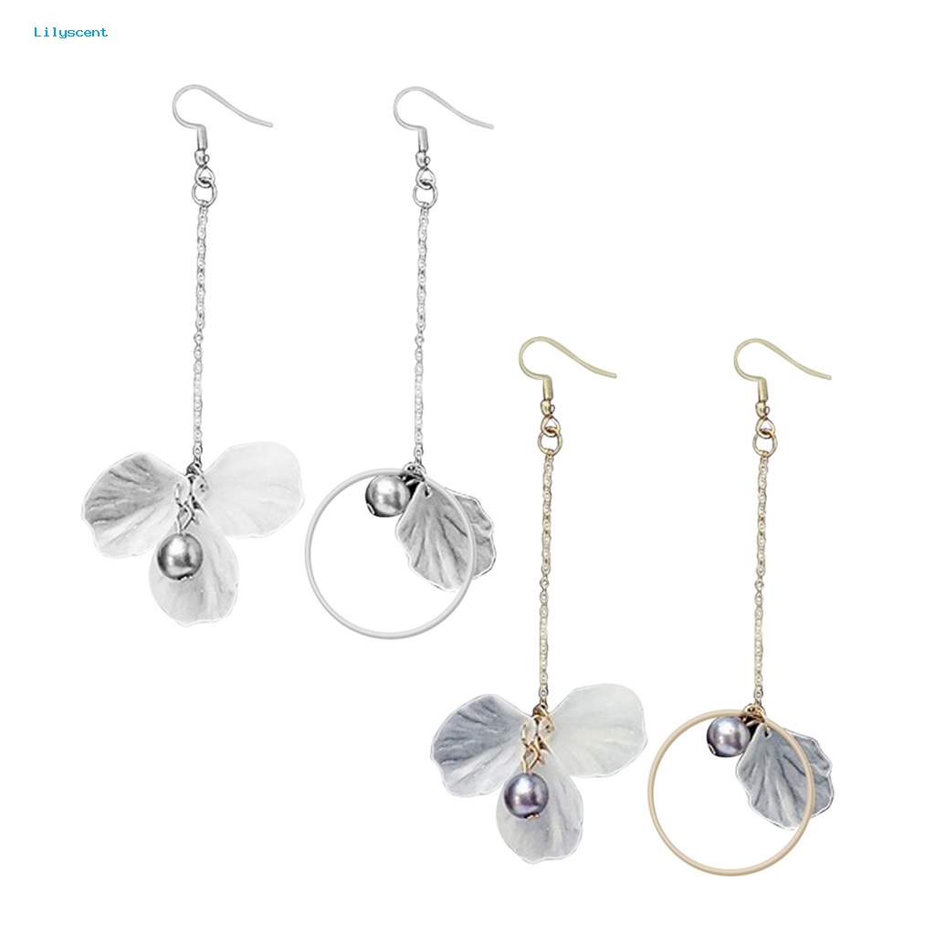 Lilyscent 1pasang Anting Lonceng Untuk Pesta Pernikahan Wanita Kelopak Menjuntai Earrings Fashionable