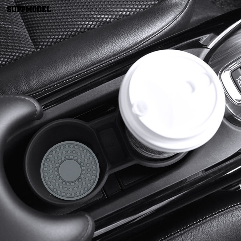 Suppmodel 4Pcs Alas Gelas Mobil Bulat Perlengkapan Otomotif Universal Car Cup Silicone Pad Anti Slip